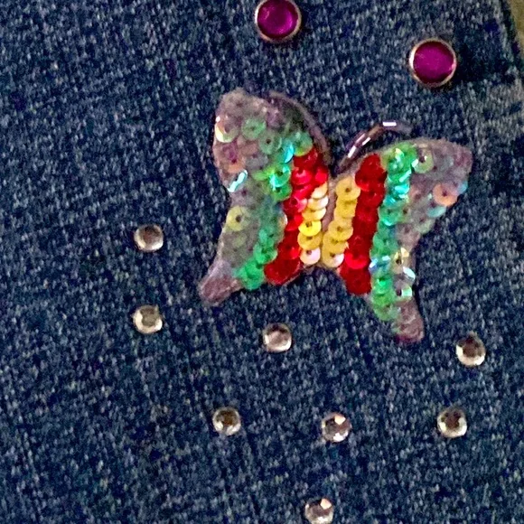 Gasoline Girls Blue Jeans with Butterfly Bling Size 6X